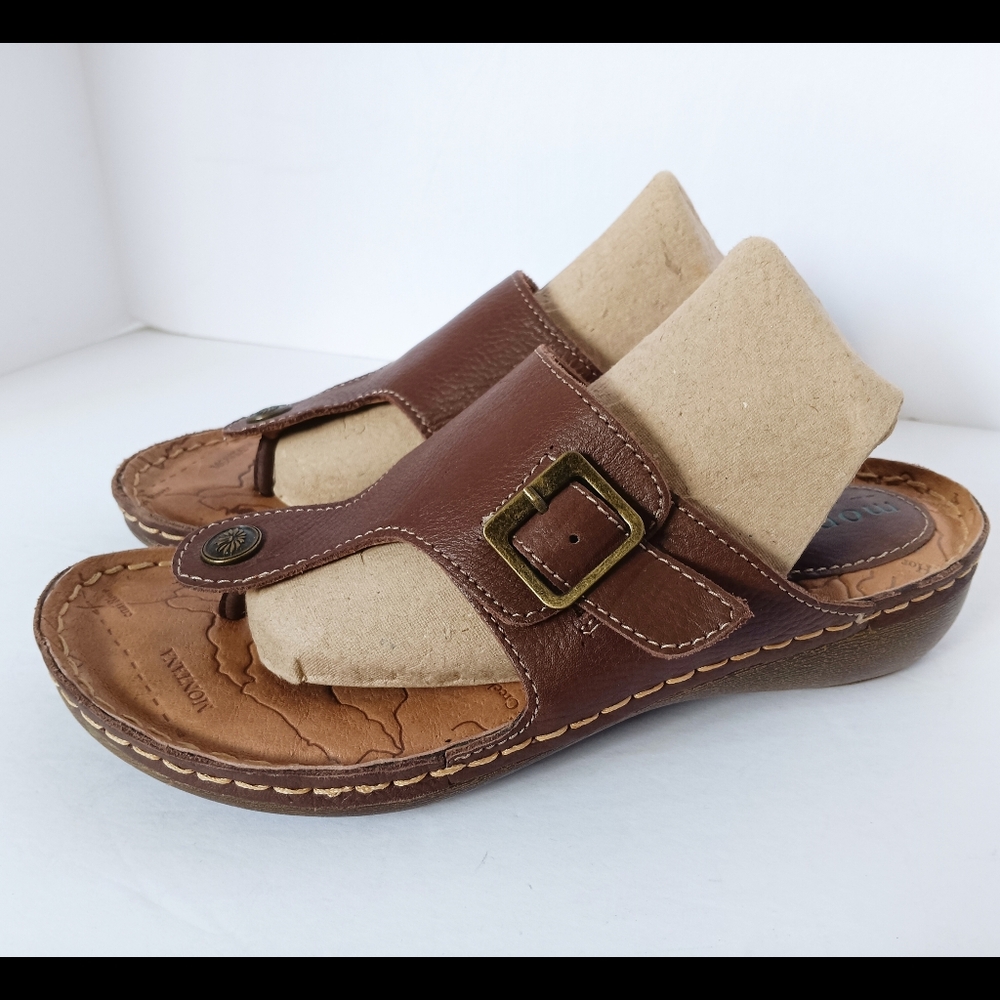 🤎 Montana Artisan Crafted Leather Sandals Western 7 Flip Flop Brown Country